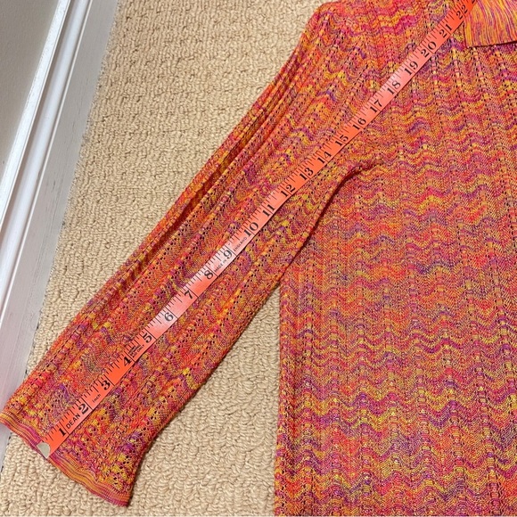 Vintage 70s Knit Button-Up Top Orange - Picture 10 of 10